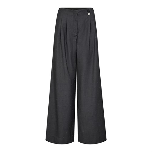 Co'Couture, SagaCC, Bukser, Med Knapper, Med Tekstur firkanter i stoffet, Grå 