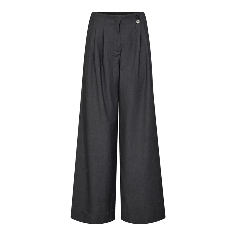 Co\'Couture, SagaCC, Bukser, Med Knapper, Med Tekstur firkanter i stoffet, Grå 
