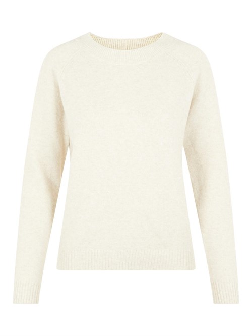 Vero Moda Doffy LS O-Neck Blouse, Strikbluse - Råhvid