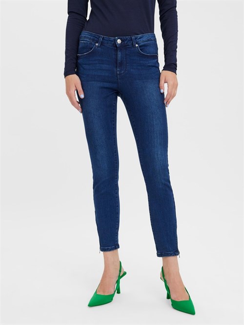 Vero Moda Tilde Ankle Zip Jeans - Mørk blå